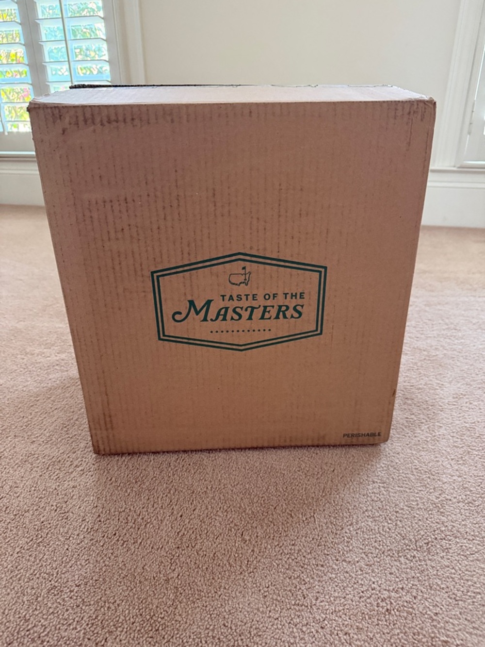 Masters Brown Cardboard Shipping Box with Green Logo